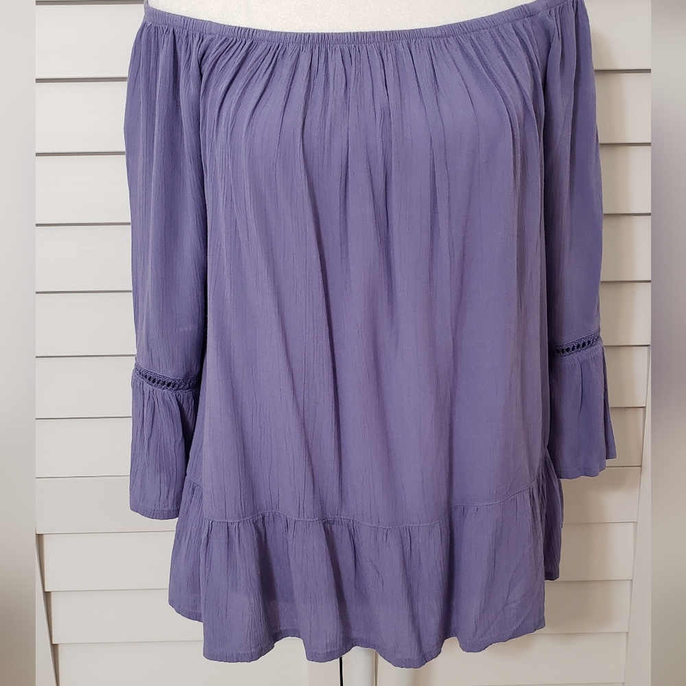 Mossimo Supply Co. Purple Lilac Off The Shoulder Blouse Size S.